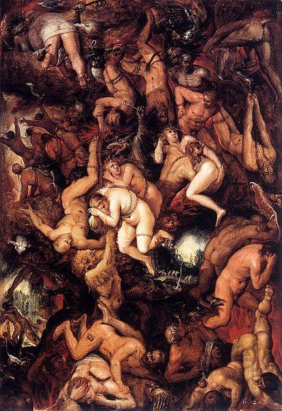 Frans Francken II The Damned Being Cast into Hell Spain oil painting art